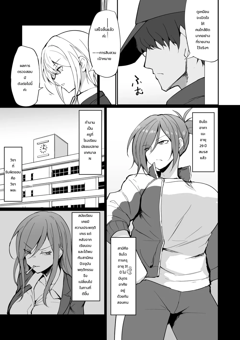 รถ Hitozuma Taiiku Kyoushi และ Ochiru ตอนที่ 1 หน้า 8 - โดจินแปลไทย